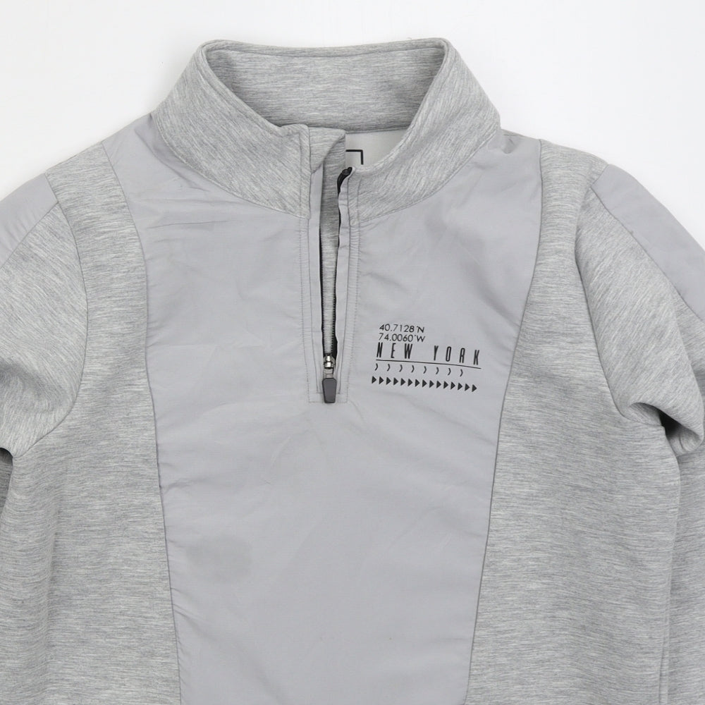 Matalan Boys Grey Cotton Pullover Sweatshirt Size 13 Years Zip
