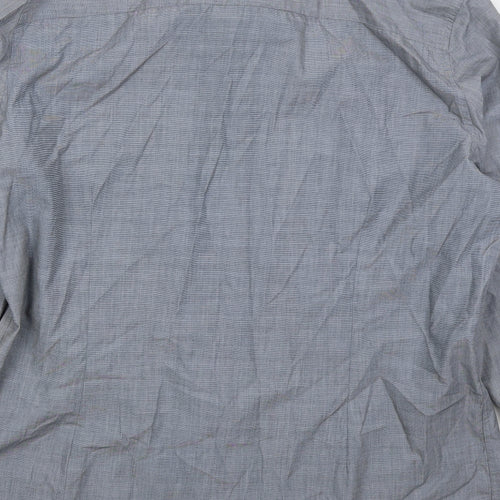 Taylor & Wright Mens Blue Cotton Button-Up Size 17 Collared Button