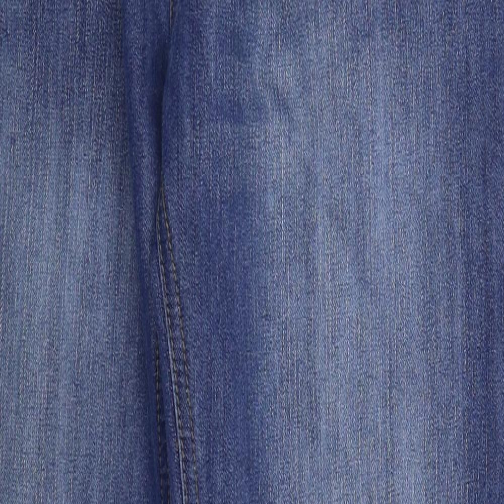 Denim Co Mens Blue Cotton Straight Jeans Size 32 L32 in Regular Button