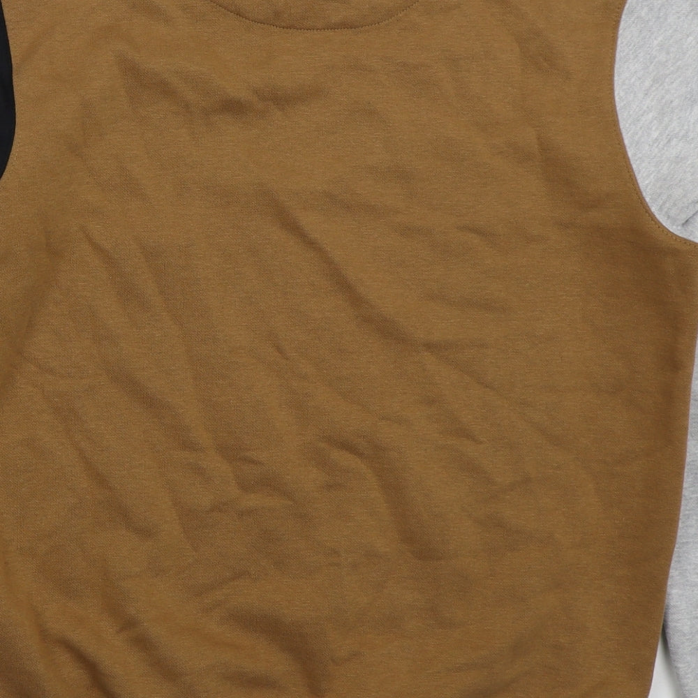 Blend Mens Brown Cotton Pullover Sweatshirt Size XL - Colour Block