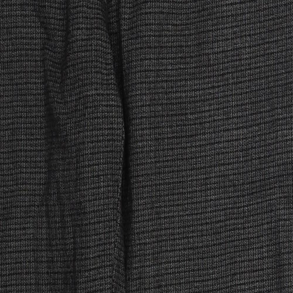 F&F Mens Grey Check Polyester Trousers Size 34 L30 in Regular Hook & Eye
