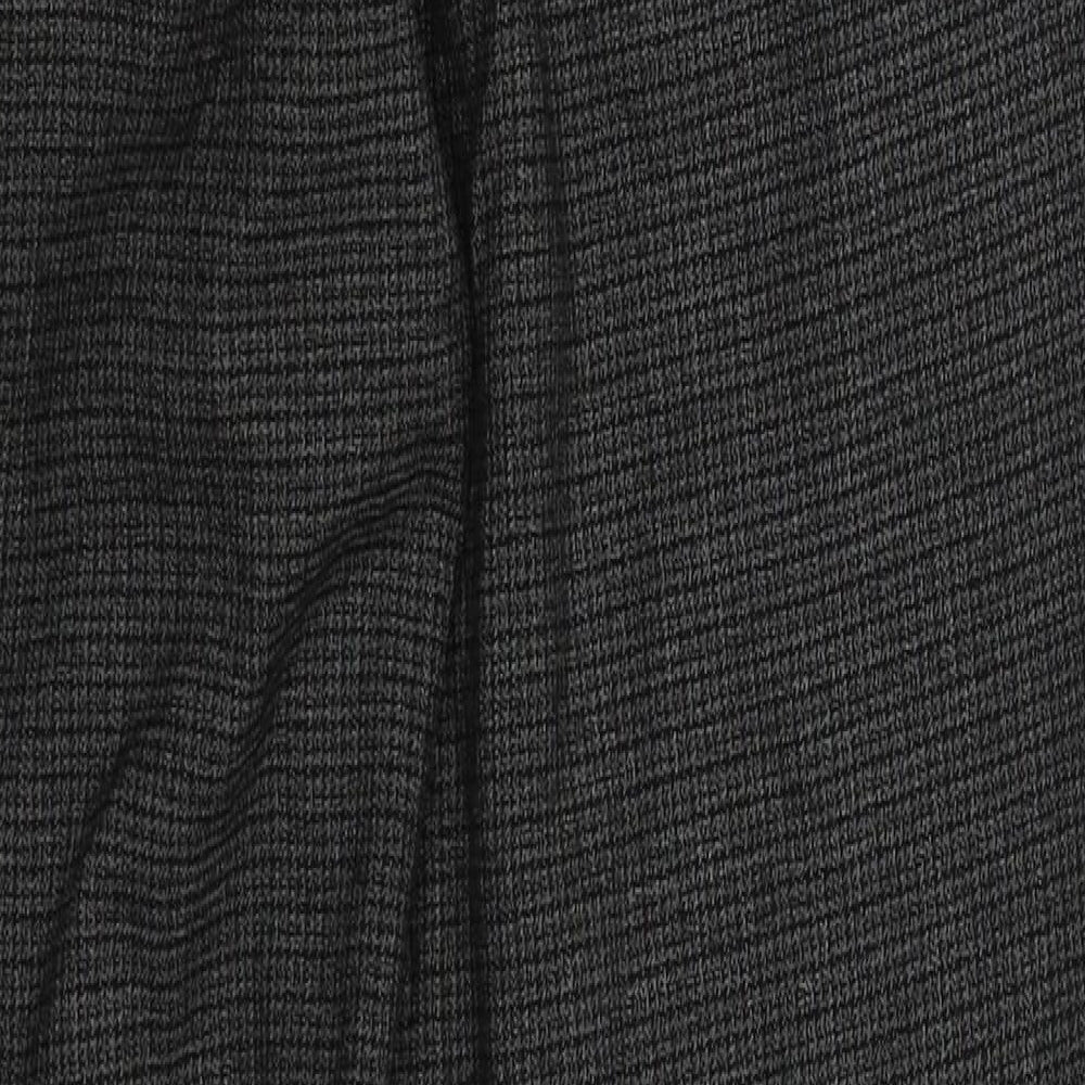 F&F Mens Grey Check Polyester Trousers Size 34 L30 in Regular Hook & Eye