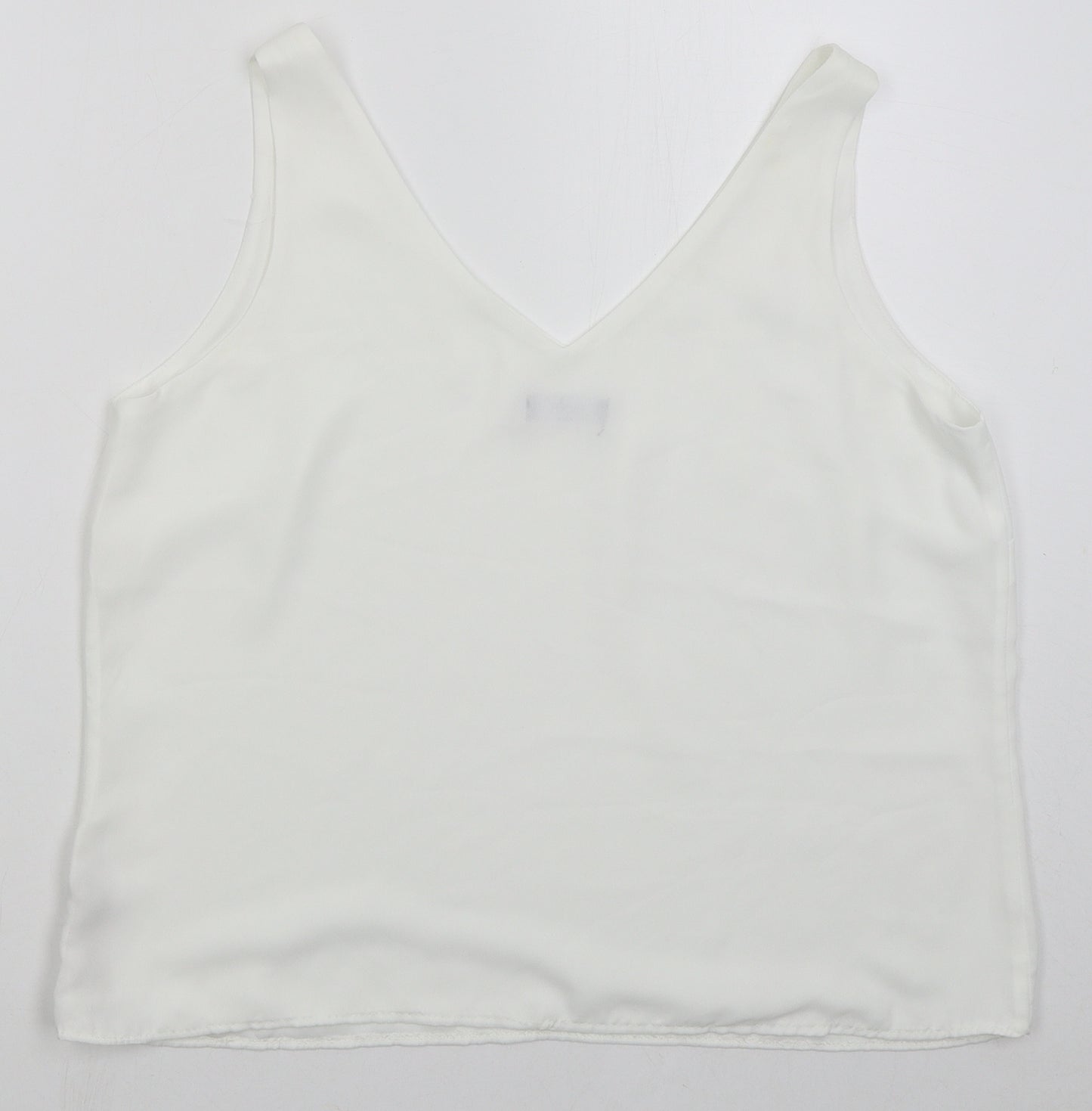 Wallis Womens White Polyester Basic Tank Size 14 V-Neck