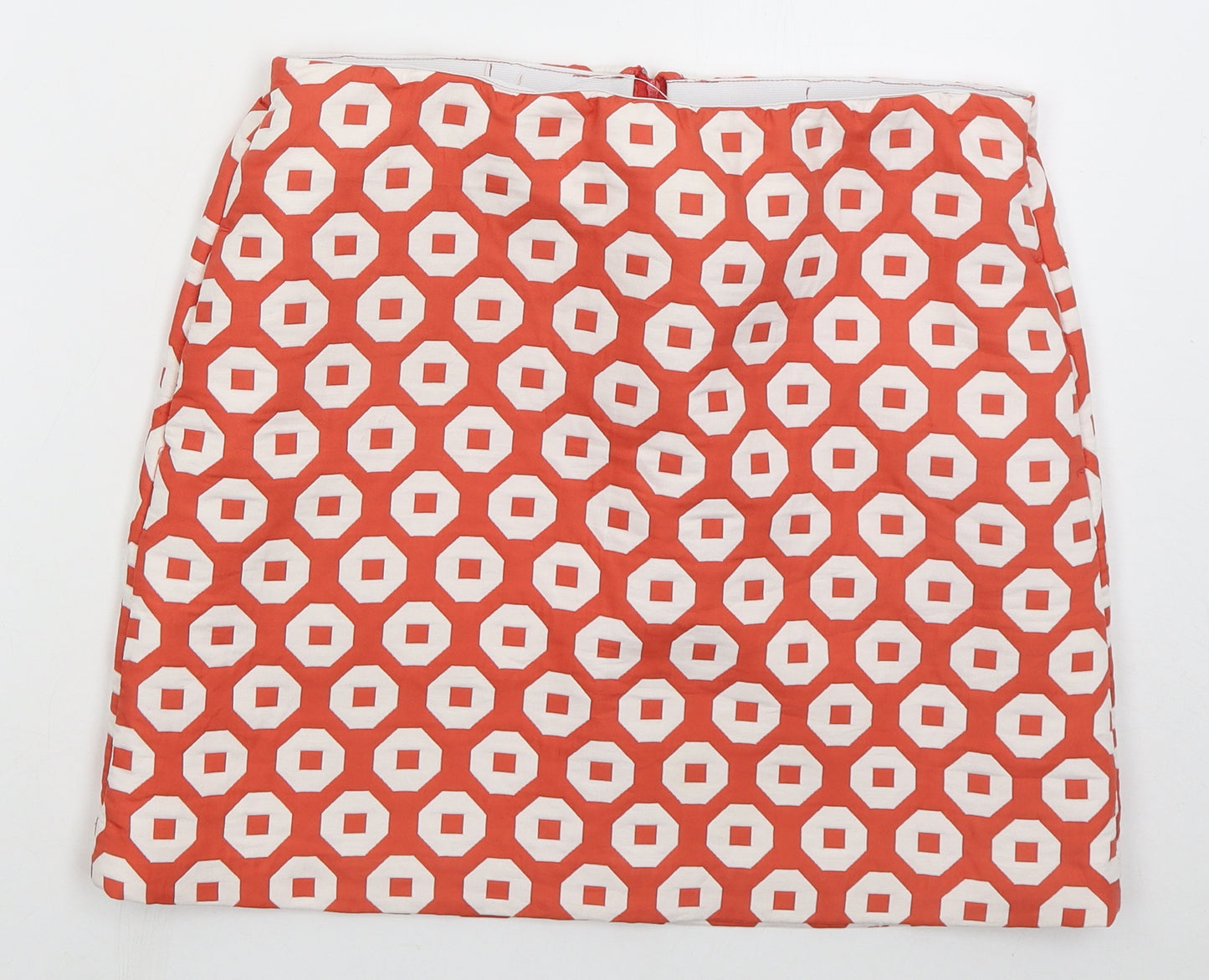 NEXT Womens Red Geometric Linen Mini Skirt Size 30 in Zip