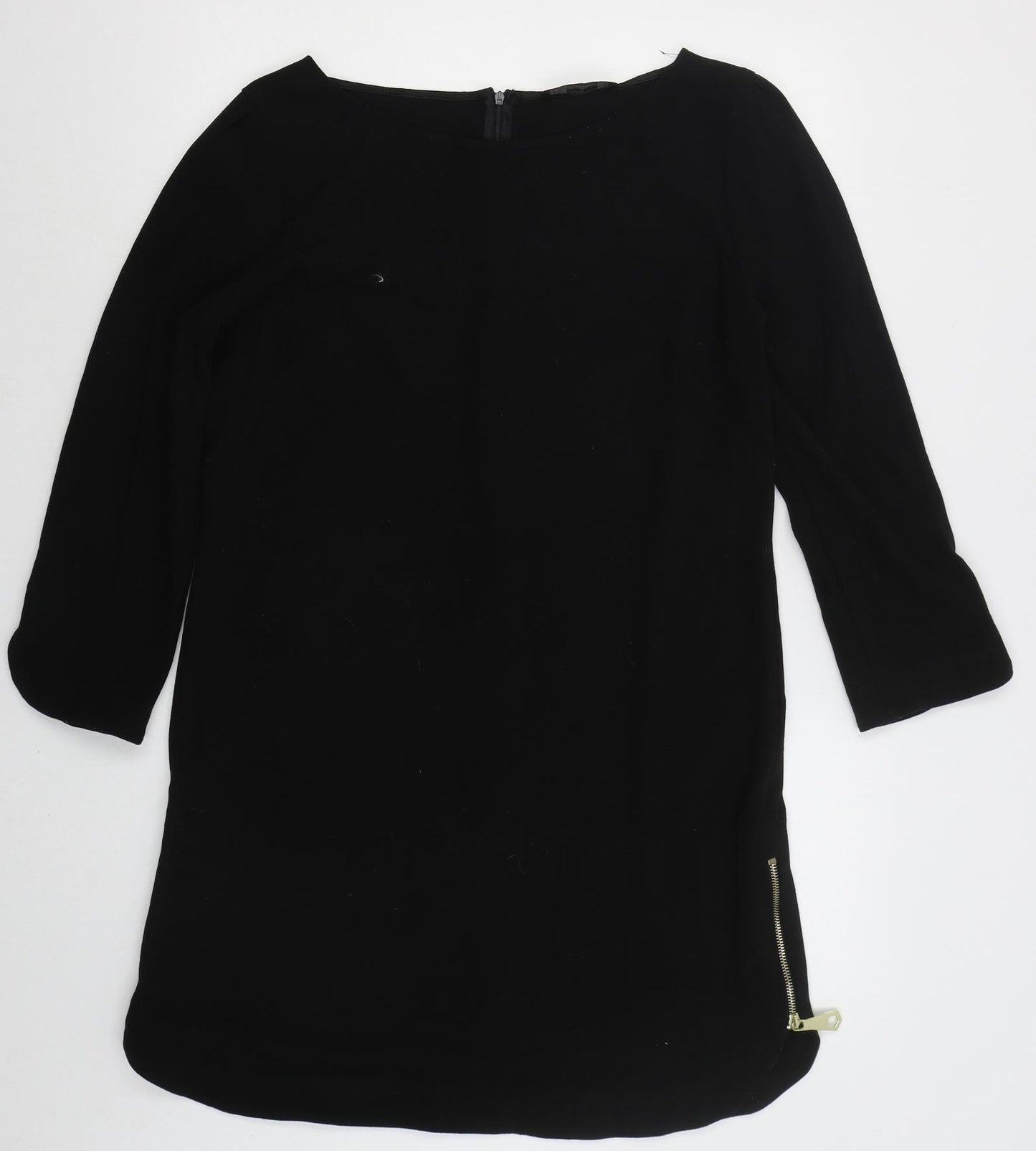 Christina Gavioli Womens Black Polyester A-Line Size 14 Boat Neck Pullover