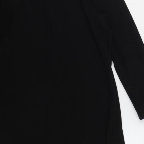 Christina Gavioli Womens Black Polyester A-Line Size 14 Boat Neck Pullover