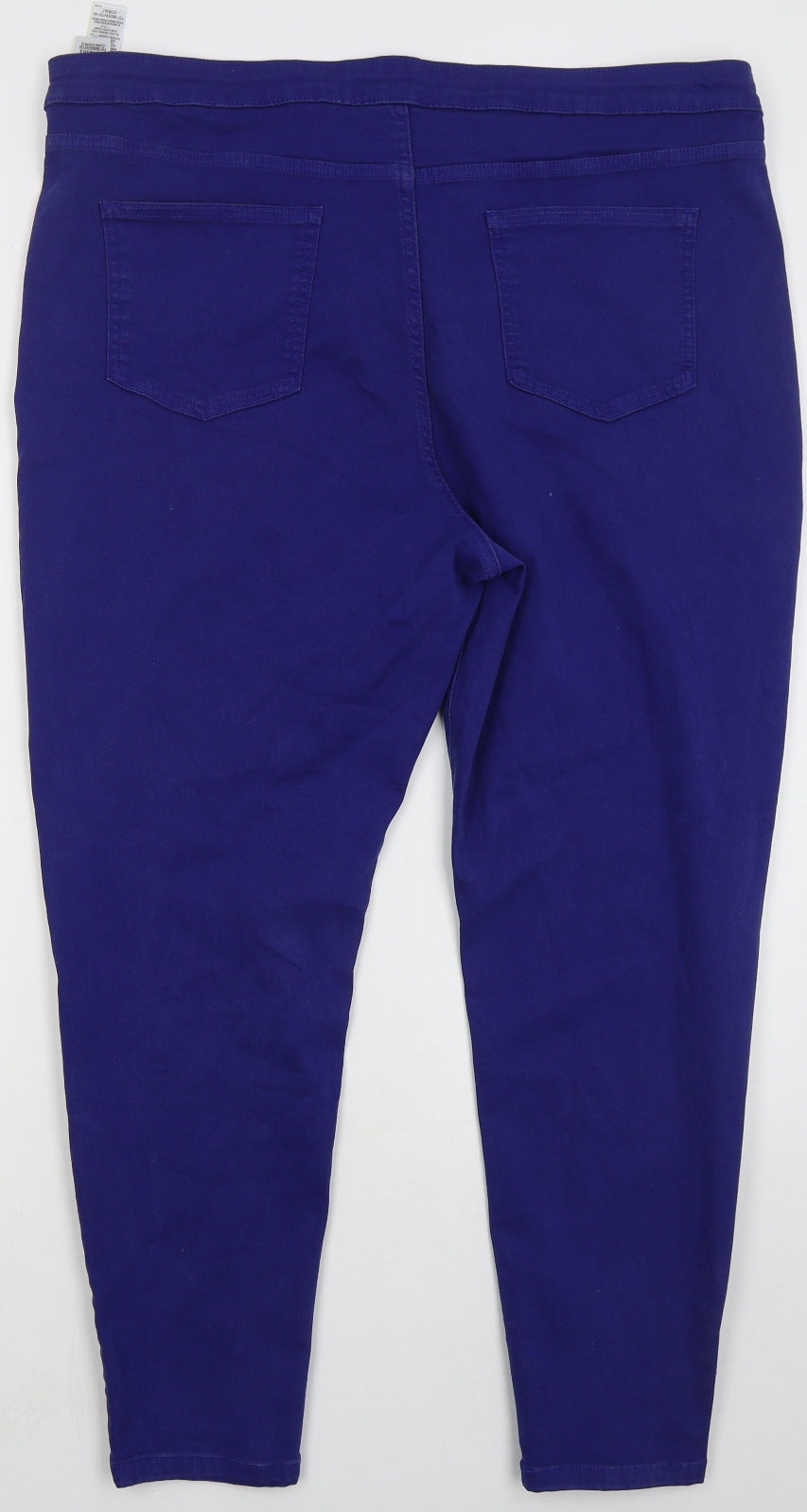Marks and Spencer Womens Blue Cotton Skinny Jeans Size 22 L26 in Regular Button