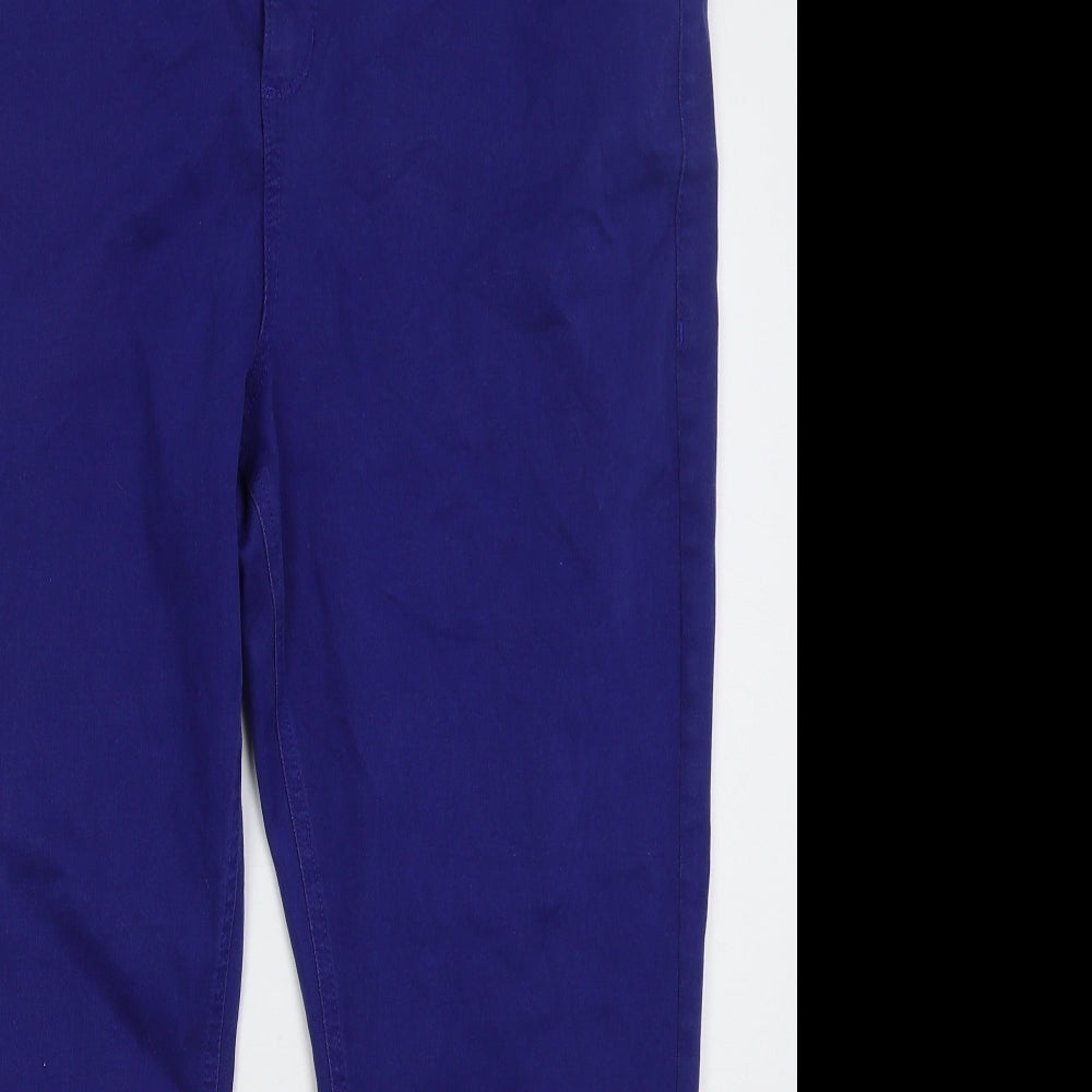 Marks and Spencer Womens Blue Cotton Skinny Jeans Size 22 L26 in Regular Button