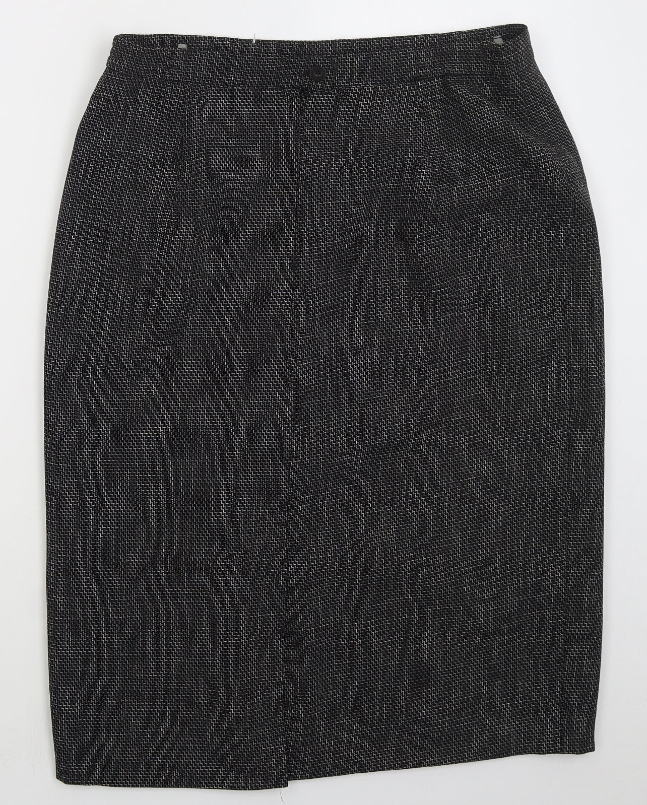 Gelco Womens Grey Geometric Polyester Straight & Pencil Skirt Size 18 Button