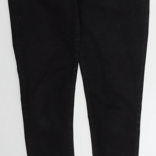 Bonmarché Womens Black Cotton Skinny Jeans Size 10 L29 in Regular Button
