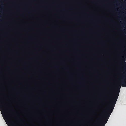 Holly Bracken Womens Blue Crew Neck Nylon Pullover Jumper Size M