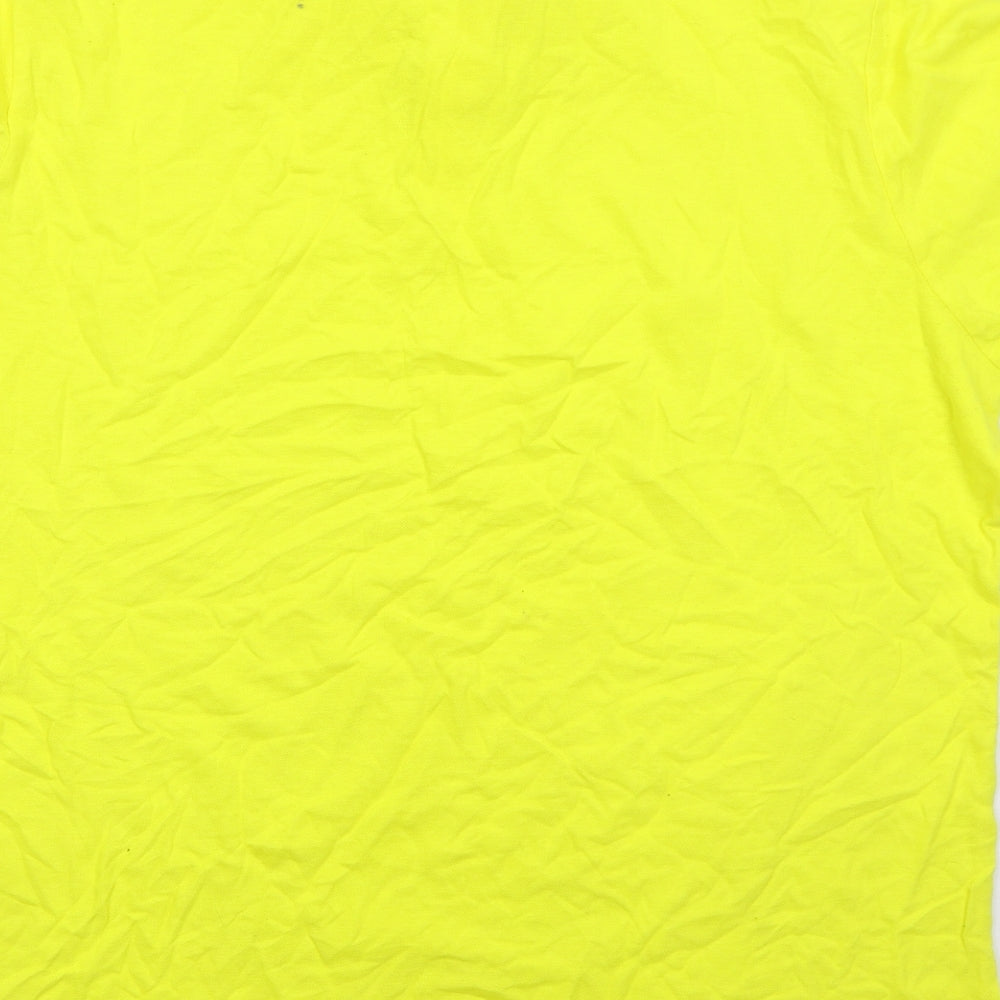 Primark Mens Yellow Cotton T-Shirt Size 2XL Collared