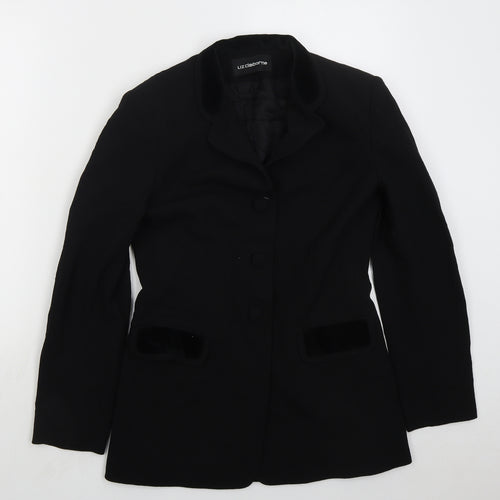 Liz Claiborne Womens Black Wool Jacket Suit Jacket Size 6