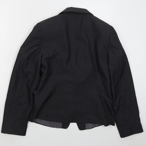 George Womens Grey Striped Polyester Jacket Suit Jacket Size 14