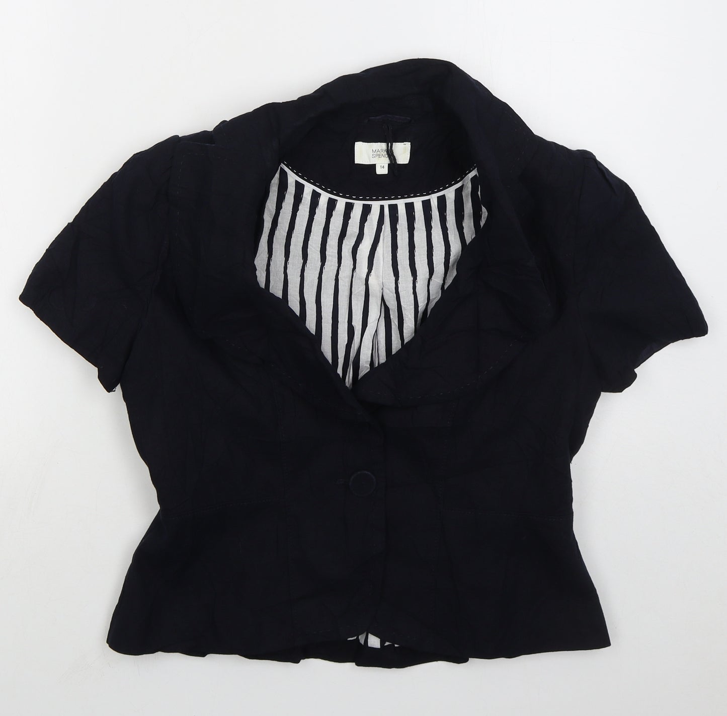 Marks and Spencer Womens Blue Jacket Size 14 Button