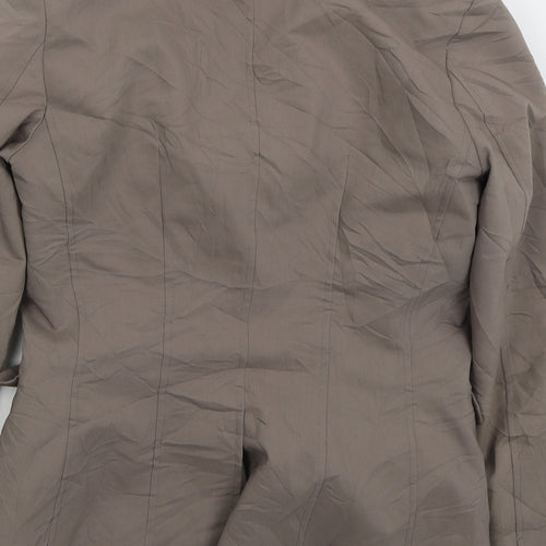 H&M Womens Brown Cotton Jacket Suit Jacket Size 10