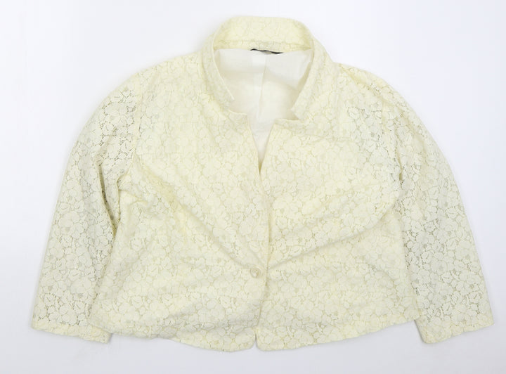 Dorothy Perkins Womens Ivory Jacket Size 22 Button