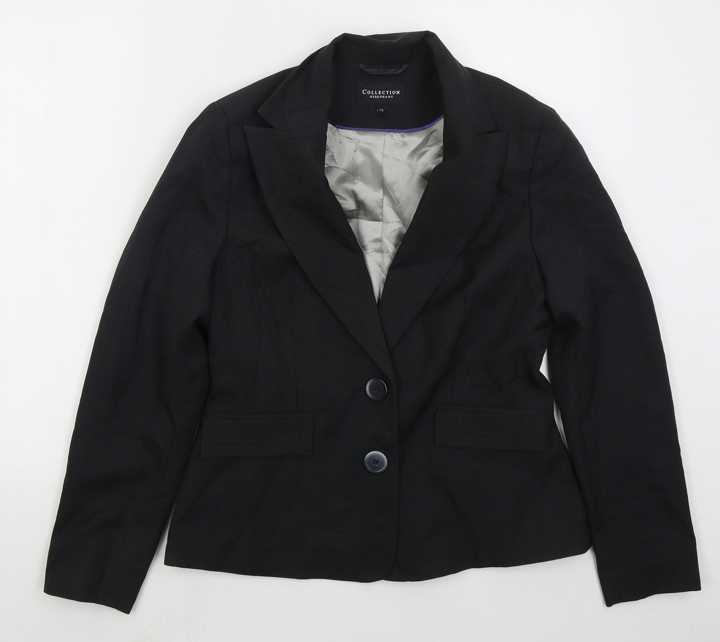 Debenhams Womens Grey Polyester Jacket Suit Jacket Size 12
