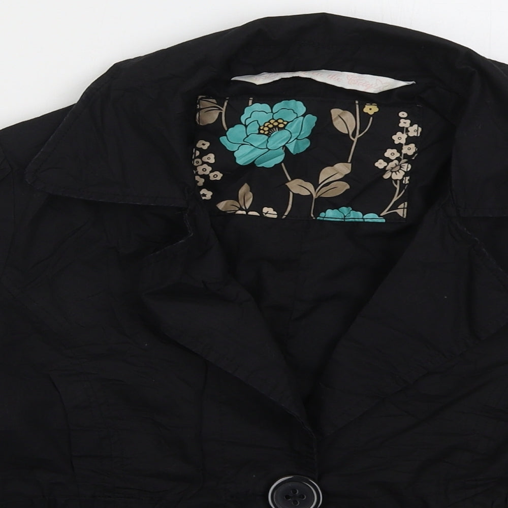 Pretty In The City Womens Black Jacket Size 12 Button