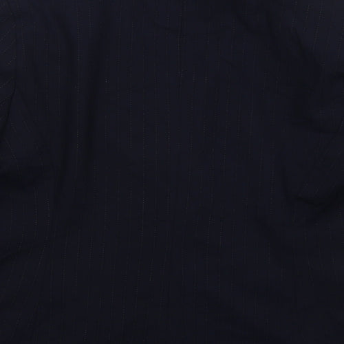 Klass Womens Blue Striped Polyester Jacket Suit Jacket Size 12