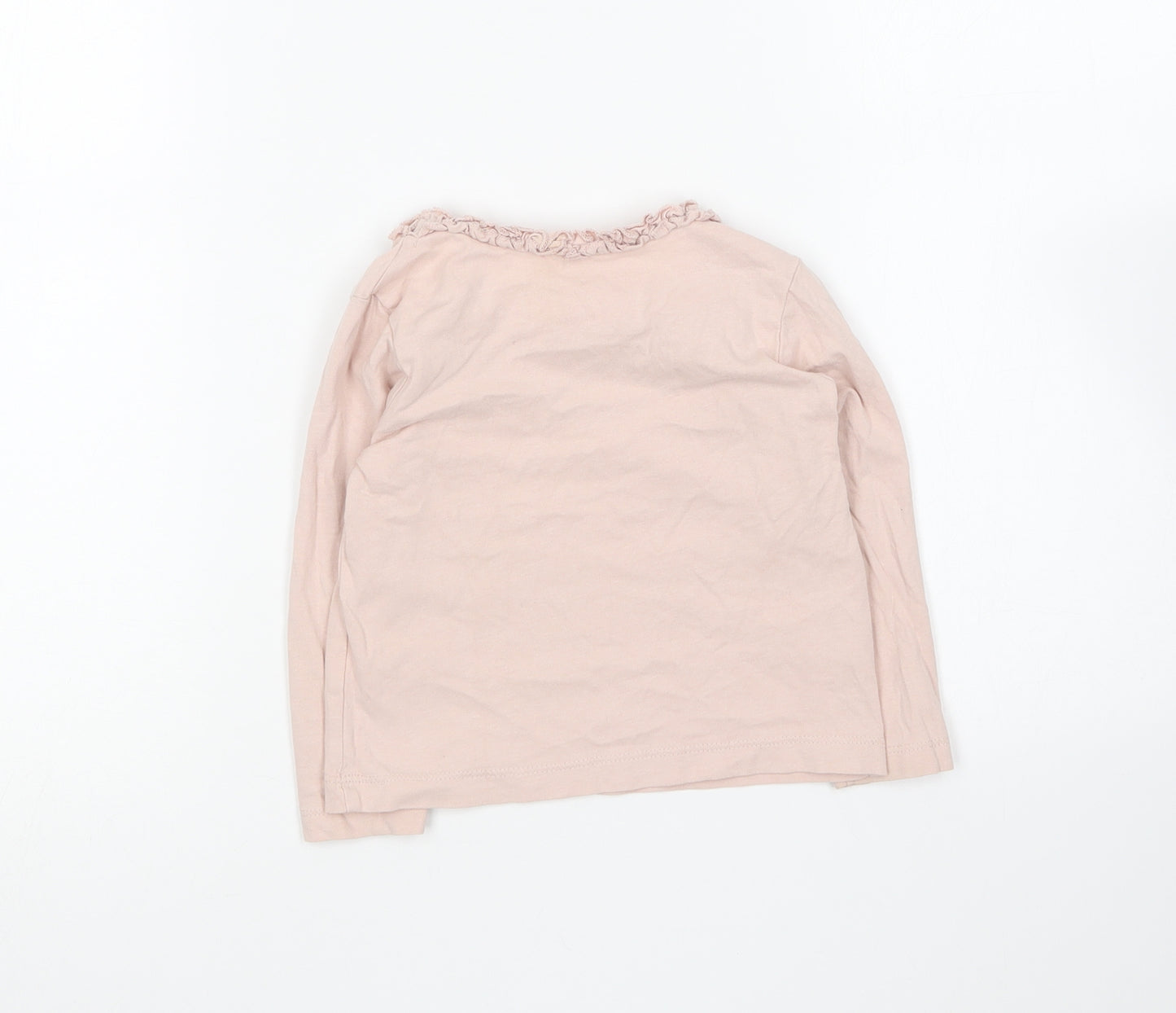 George Girls Pink Cotton Basic T-Shirt Size 18-24 Months Round Neck