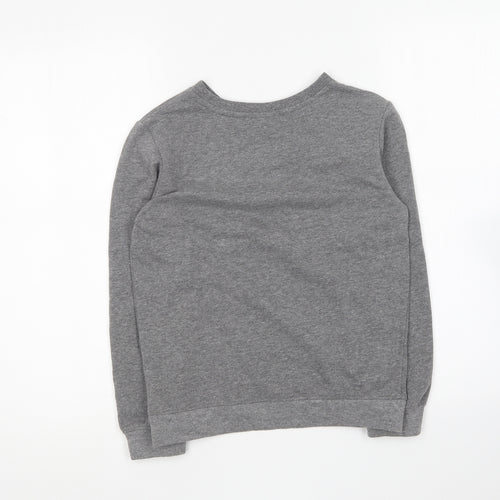 BPC Girls Grey Round Neck Cotton Pullover Jumper Size 10-11 Years
