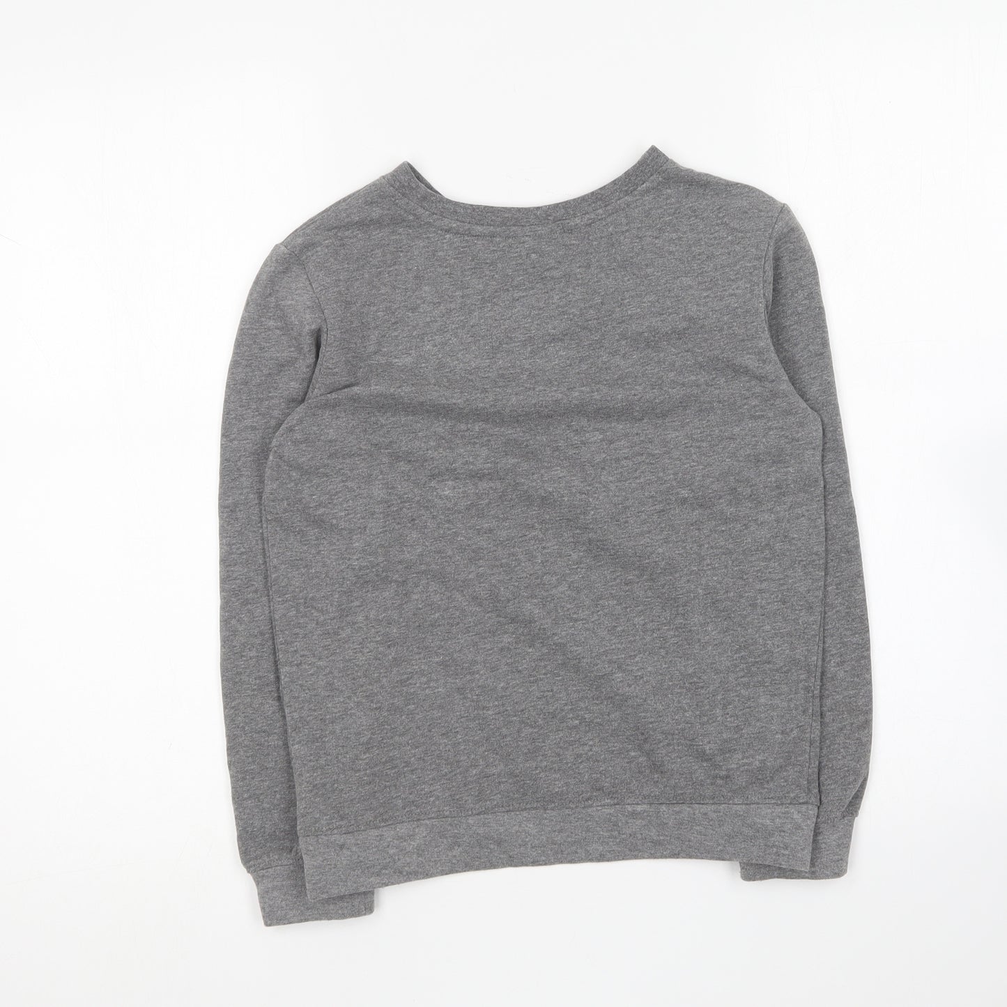 BPC Girls Grey Round Neck Cotton Pullover Jumper Size 10-11 Years