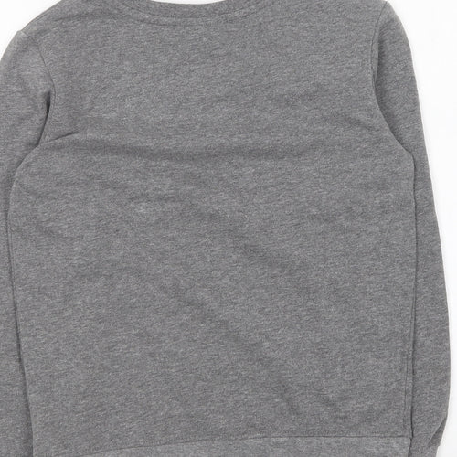 BPC Girls Grey Round Neck Cotton Pullover Jumper Size 10-11 Years
