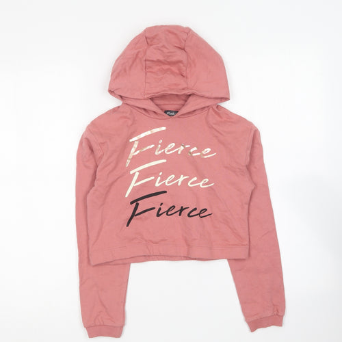 Studio Girls Pink Cotton Pullover Hoodie Size 10-11 Years