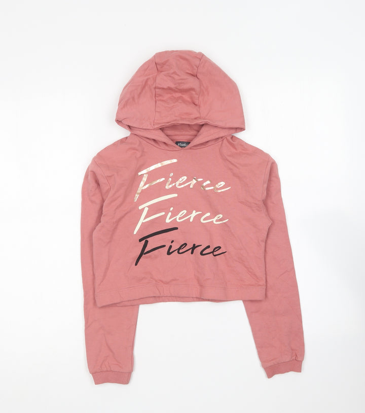 Studio Girls Pink Cotton Pullover Hoodie Size 10-11 Years