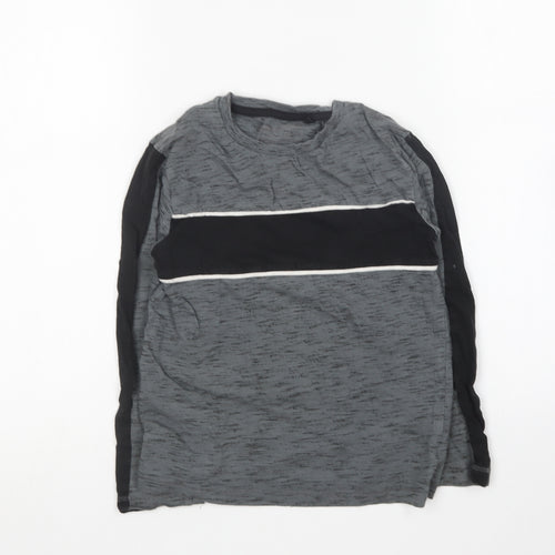 NEXT Boys Grey Cotton Basic T-Shirt Size 6-7 Years Round Neck