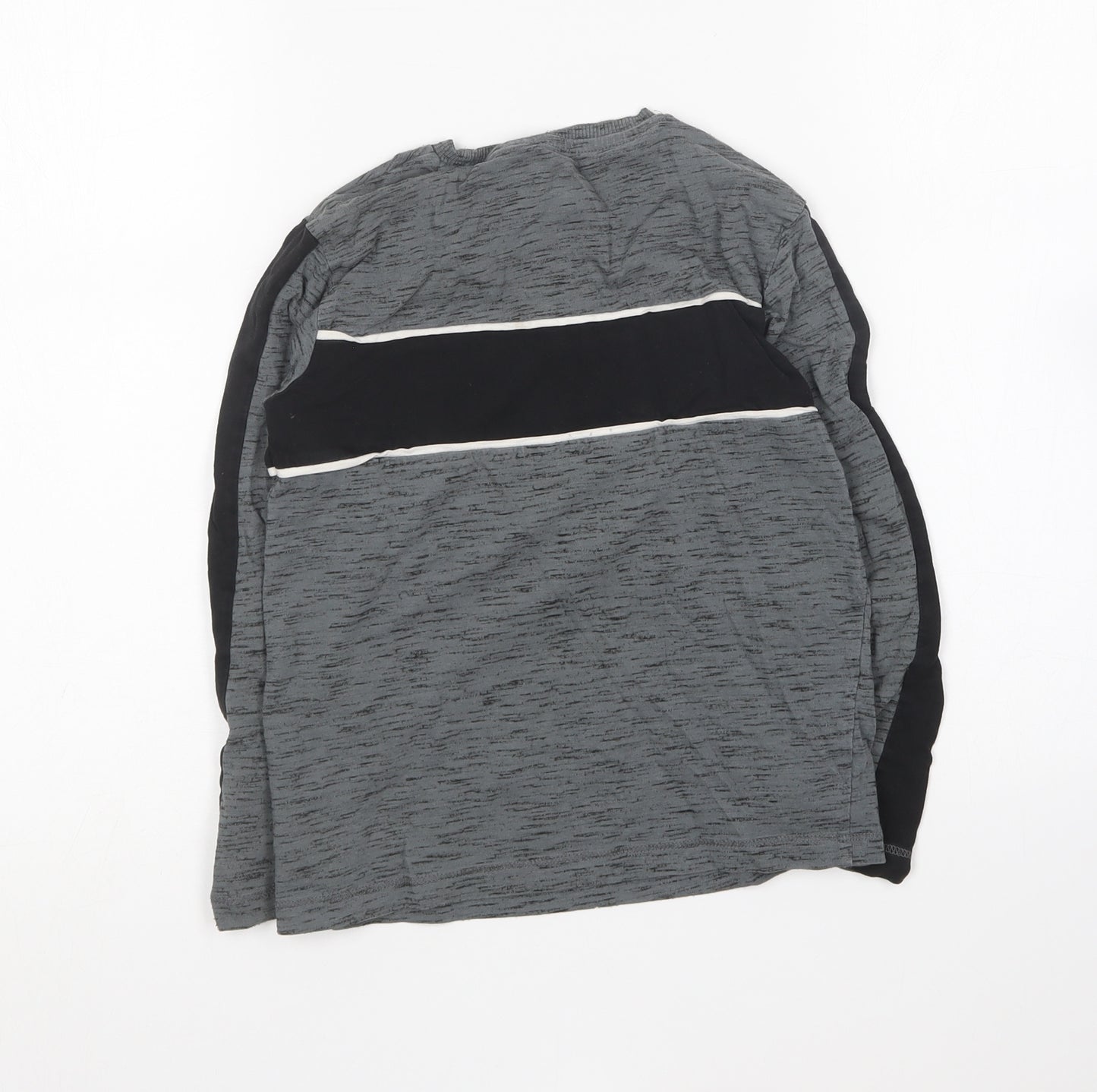 NEXT Boys Grey Cotton Basic T-Shirt Size 6-7 Years Round Neck