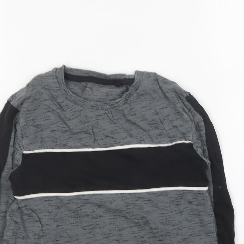 NEXT Boys Grey Cotton Basic T-Shirt Size 6-7 Years Round Neck