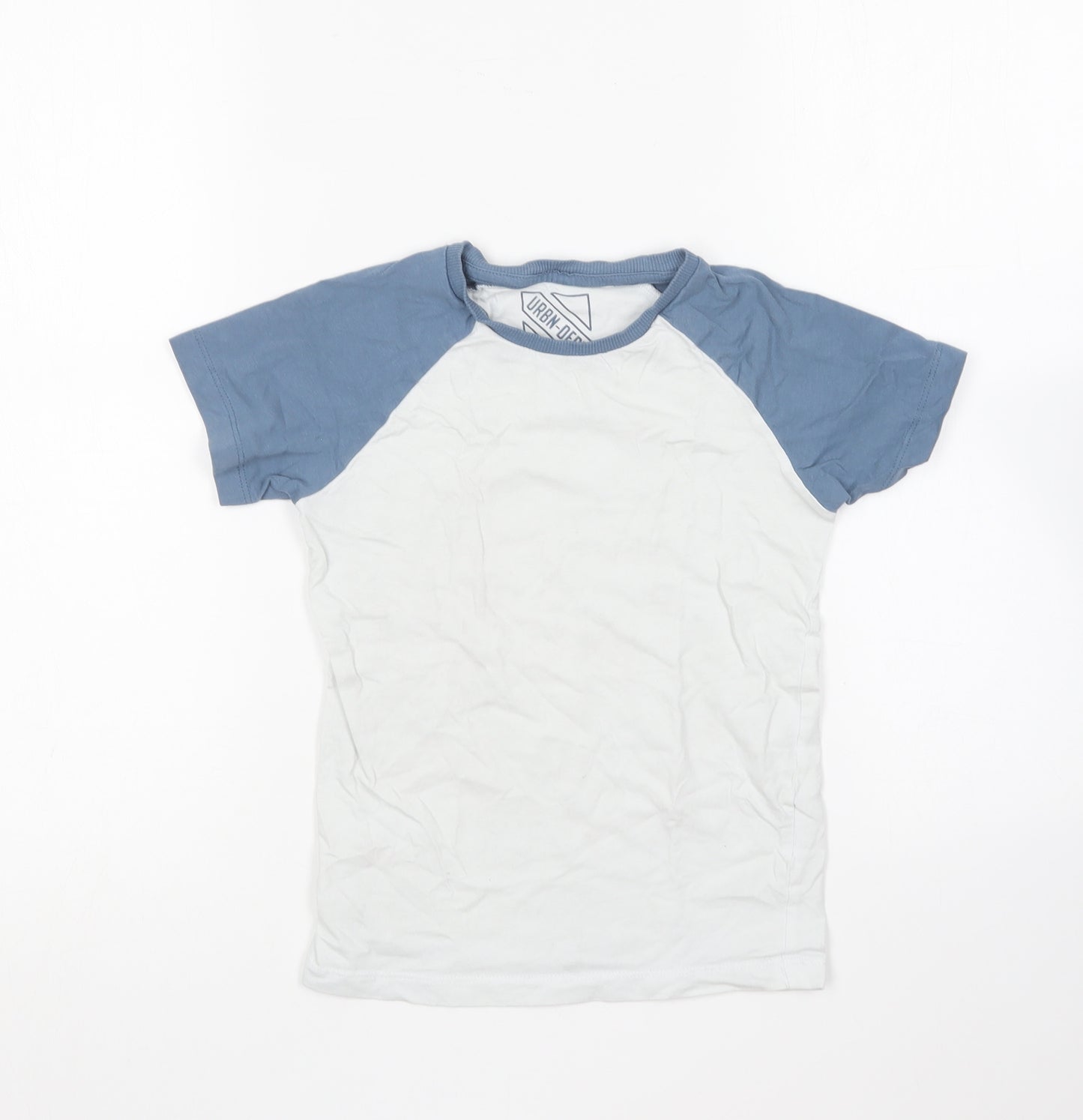 Matalan Boys White Cotton Basic T-Shirt Size 7 Years Round Neck