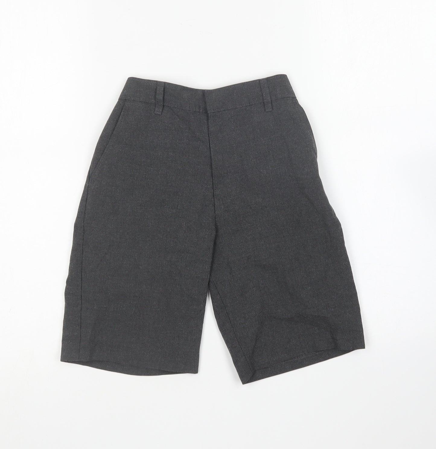 Marks and Spencer Boys Grey Polyester Chino Shorts Size 8-9 Years Regular