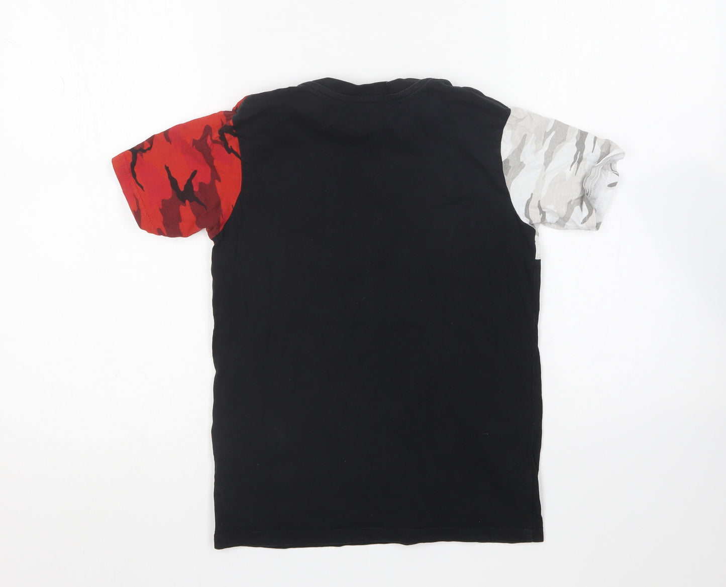 George Boys Black Cotton Basic T-Shirt Size 8-9 Years Round Neck