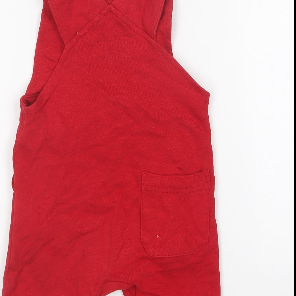NEXT Baby Red Cotton Dungaree One-Piece Size 12-18 Months