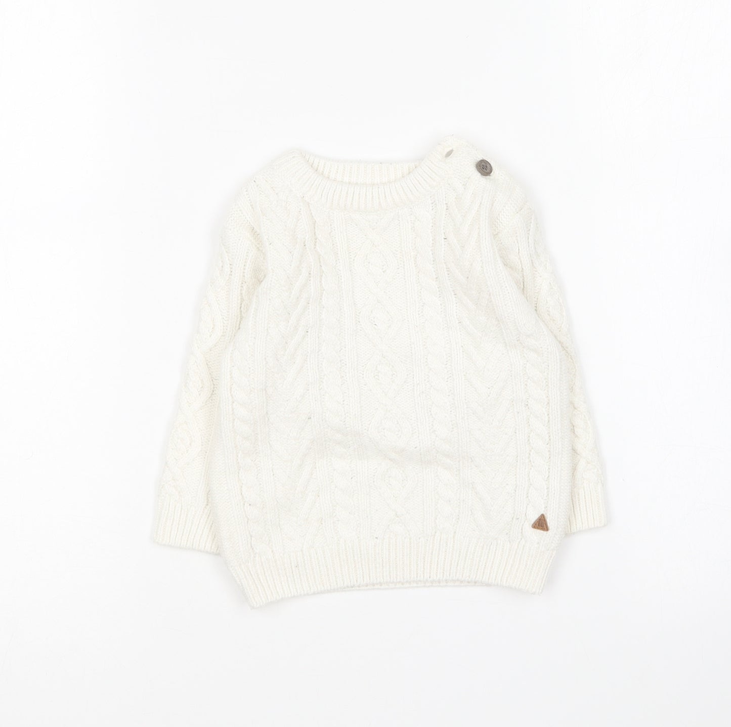 NEXT Baby Ivory Cotton Pullover Jumper Size 9-12 Months