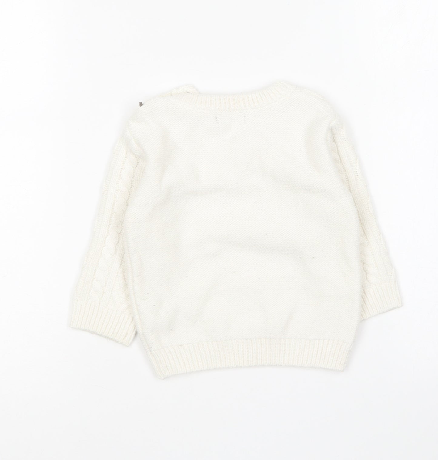 NEXT Baby Ivory Cotton Pullover Jumper Size 9-12 Months