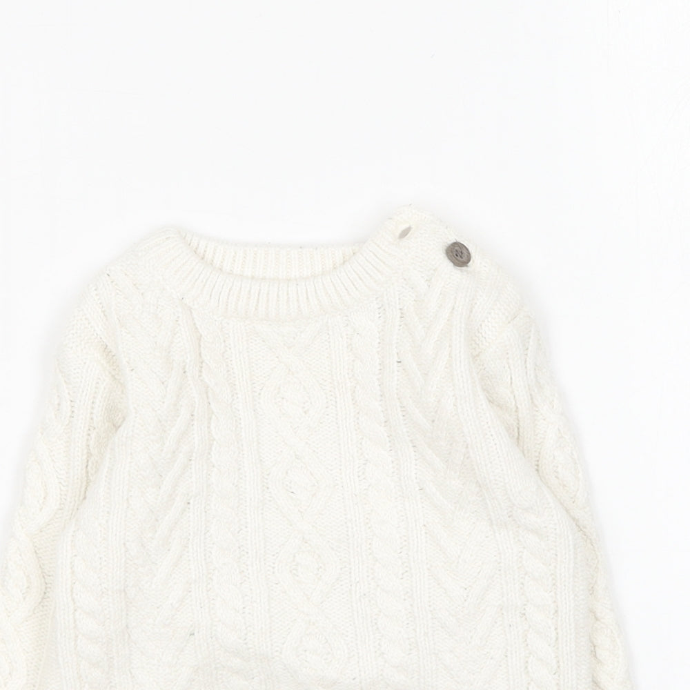 NEXT Baby Ivory Cotton Pullover Jumper Size 9-12 Months