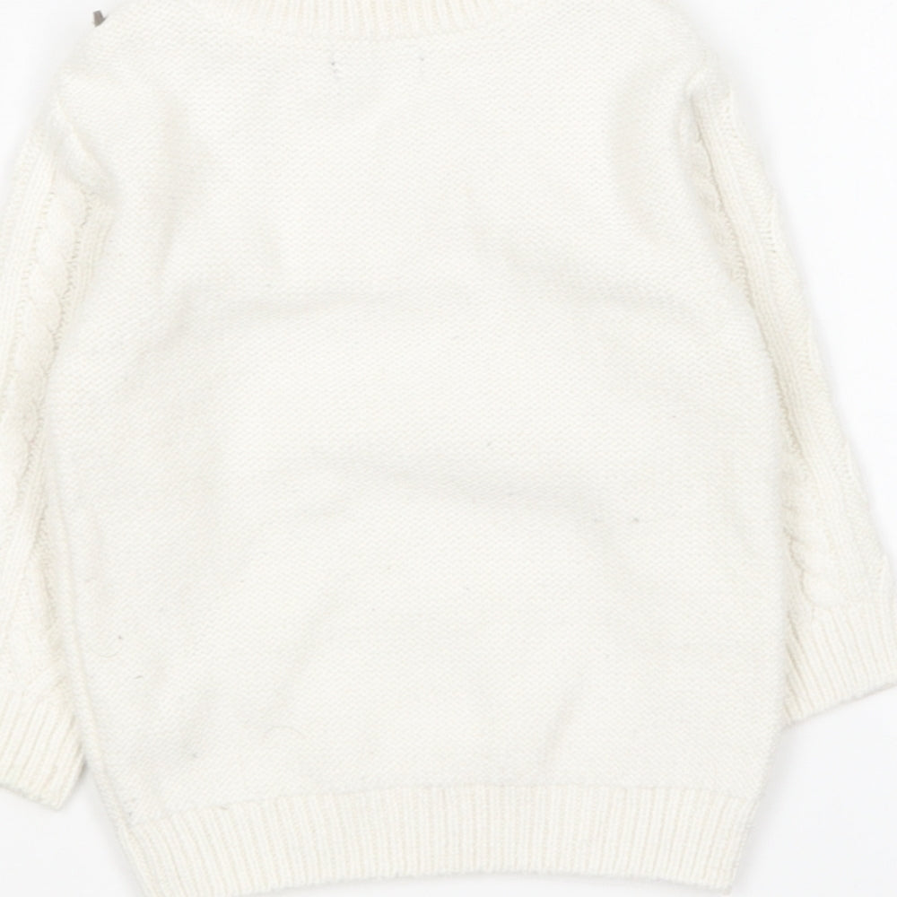 NEXT Baby Ivory Cotton Pullover Jumper Size 9-12 Months