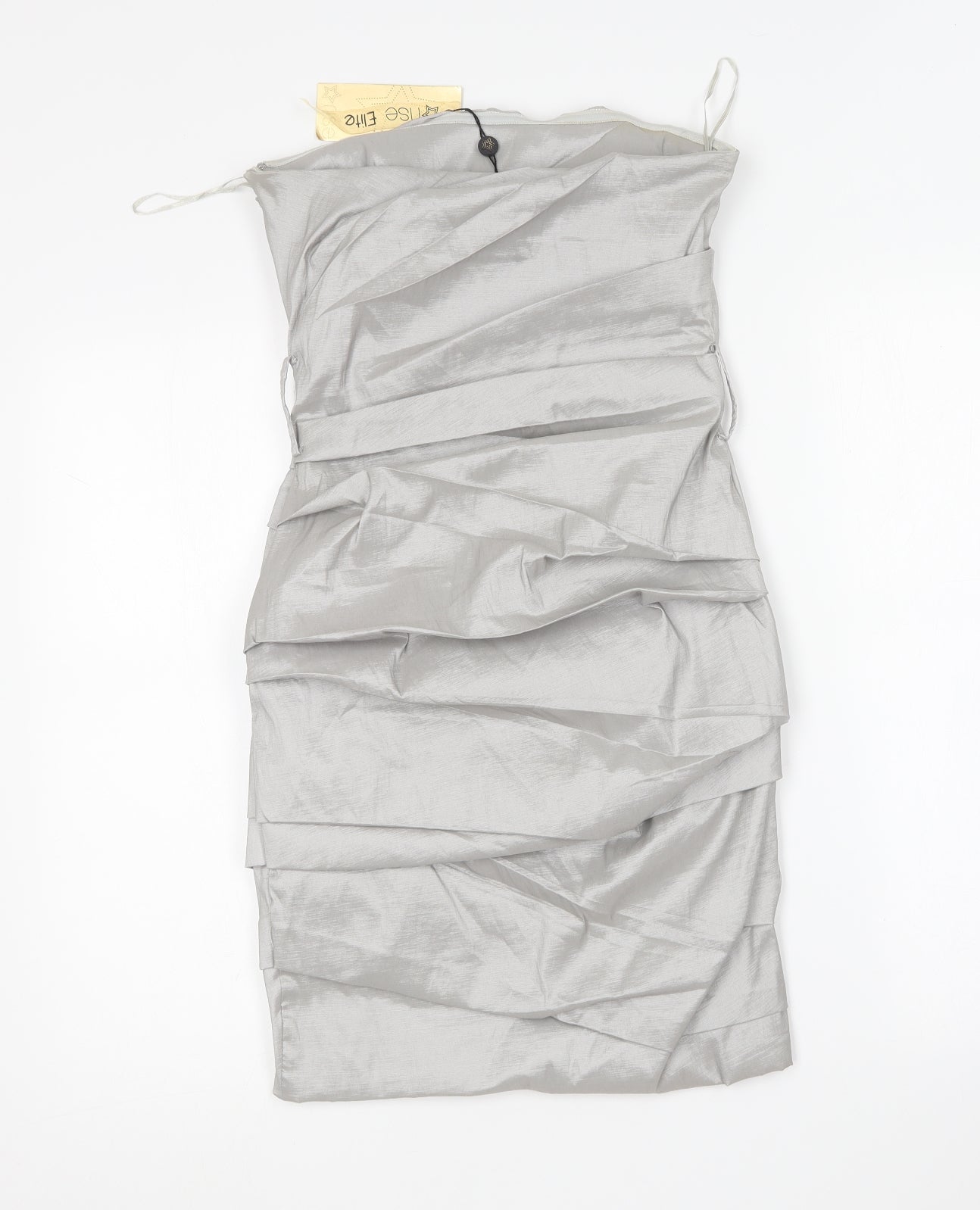 Rise Womens Silver Polyester Bodycon Size 8 Square Neck