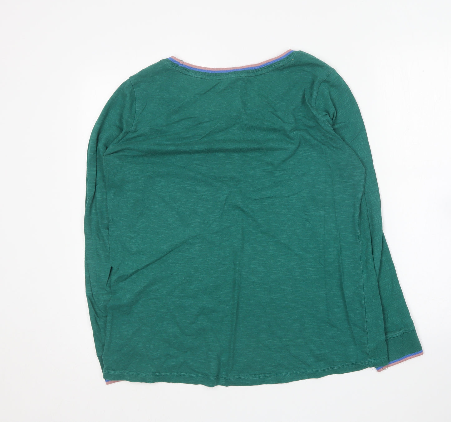 NEXT Womens Green Cotton Basic T-Shirt Size 16 Round Neck