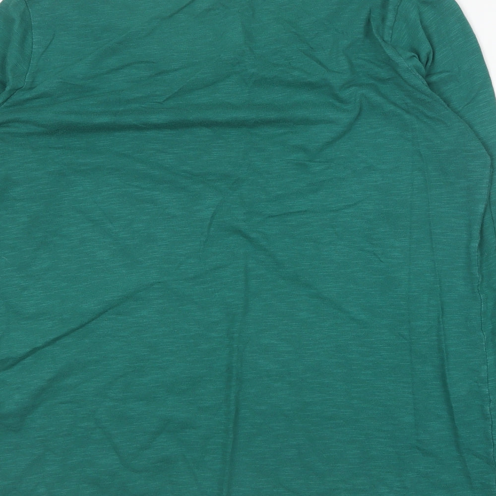 NEXT Womens Green Cotton Basic T-Shirt Size 16 Round Neck