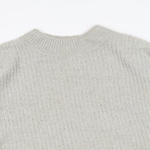 New Look Womens Grey Round Neck Acrylic Pullover Jumper Size M