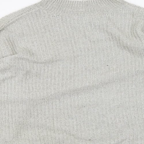New Look Womens Grey Round Neck Acrylic Pullover Jumper Size M