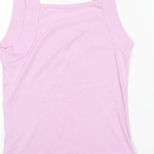Emreco Womens Purple Polyester Basic Tank Size 12 Square Neck