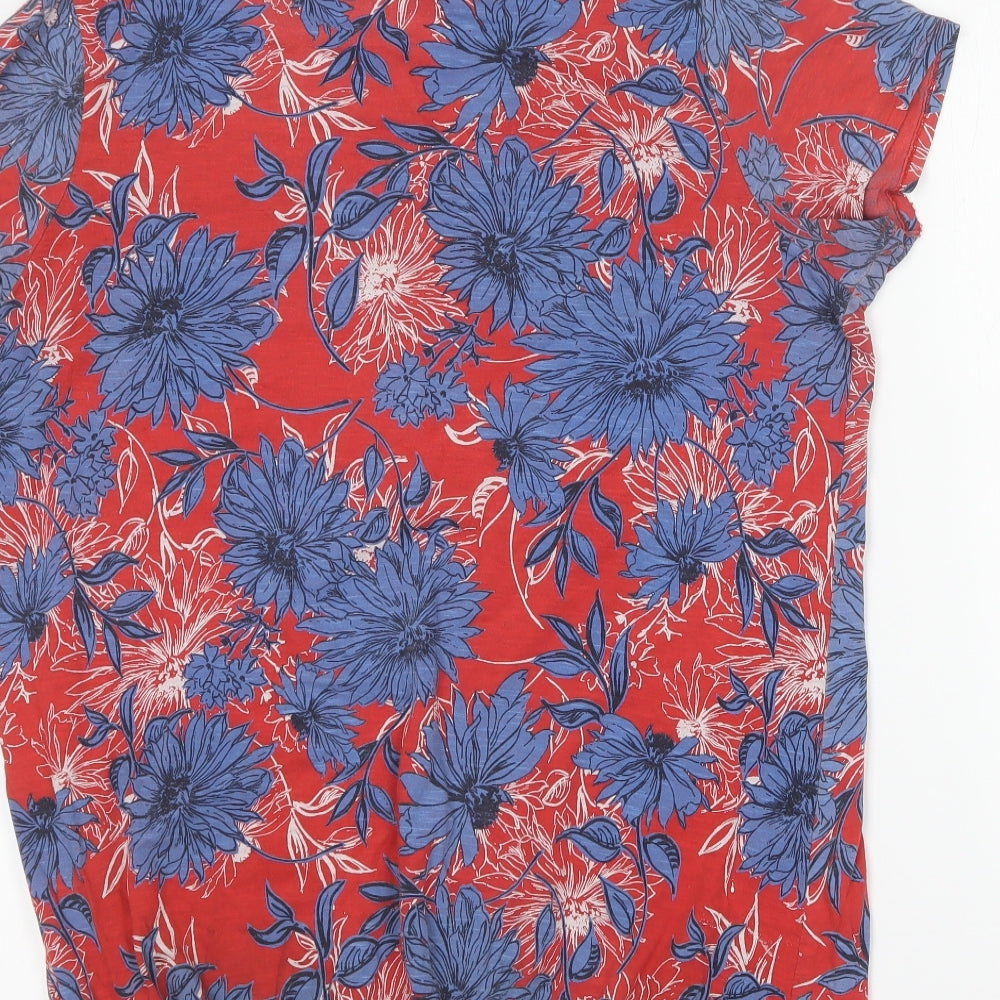 George Womens Multicoloured Floral Cotton Basic T-Shirt Size 16 Round Neck