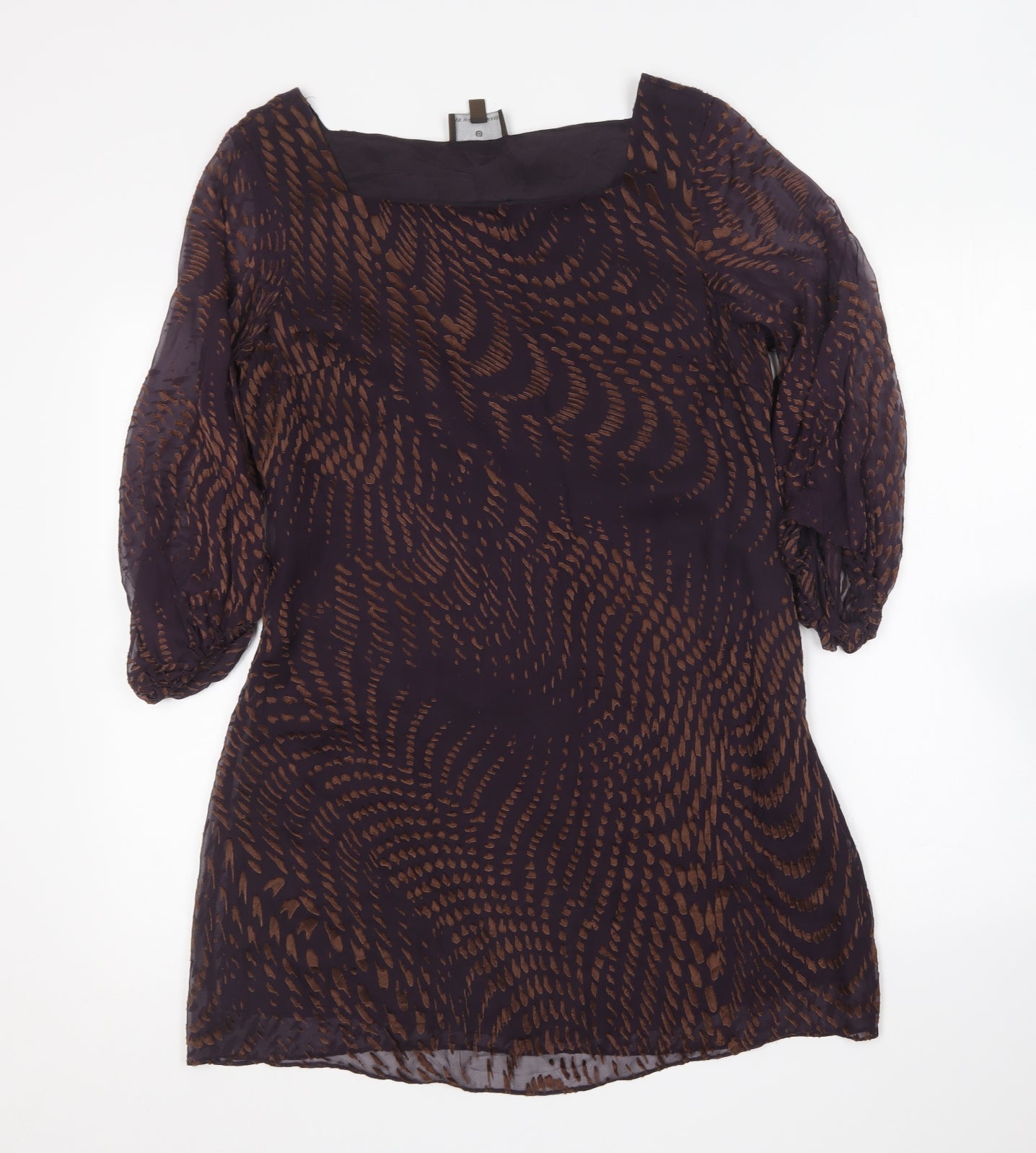 Fenn Wright Manson Womens Purple Silk Basic Blouse Size 12 Square Neck