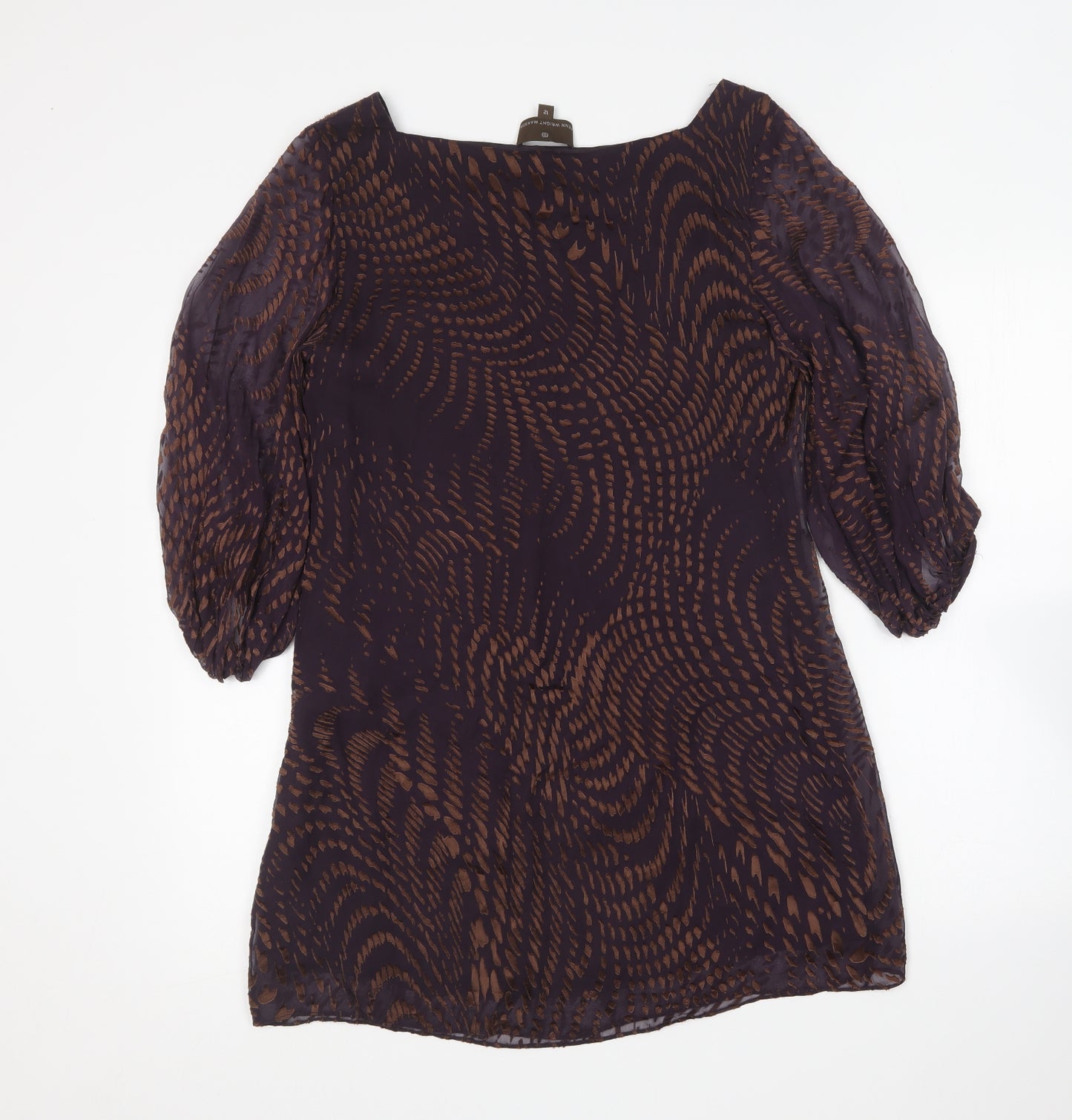 Fenn Wright Manson Womens Purple Silk Basic Blouse Size 12 Square Neck